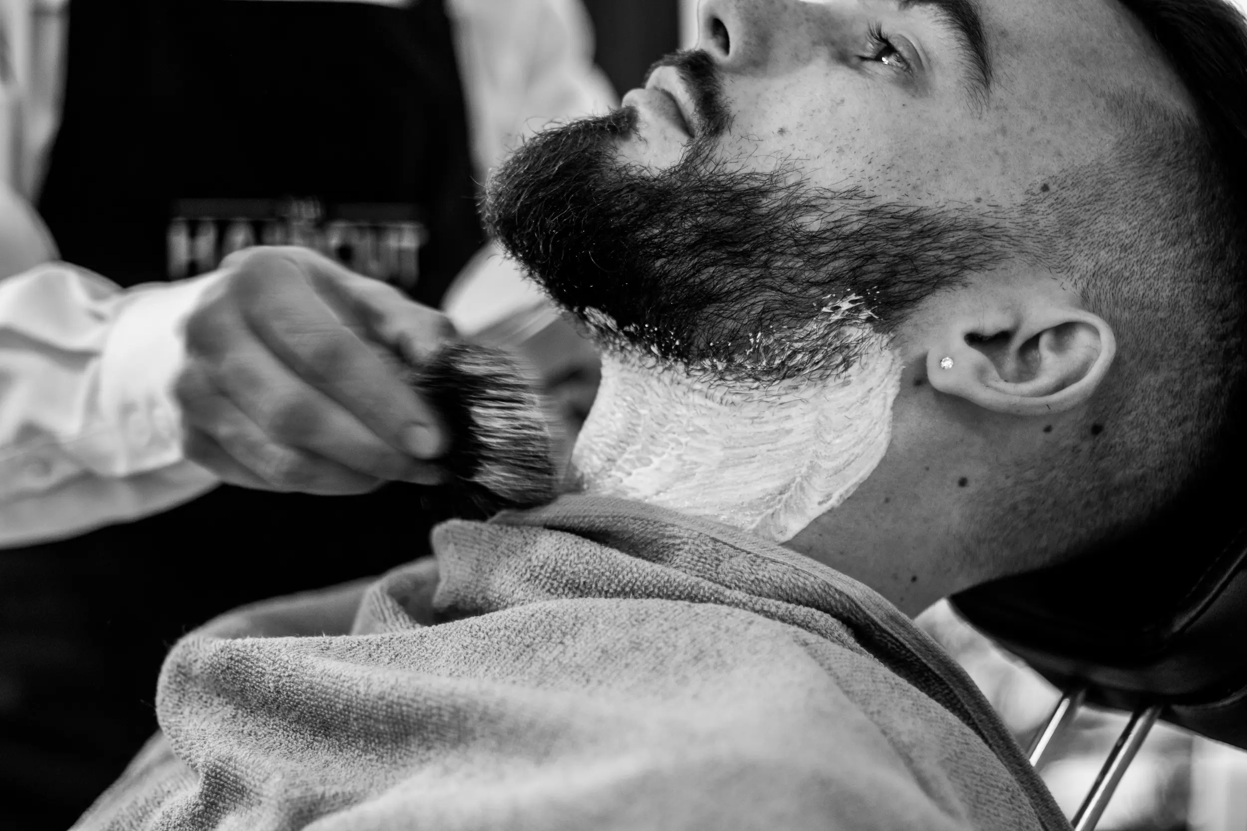 Full head and face hot towel shave at Clipper Craft Barbershop, Secord Edmonton